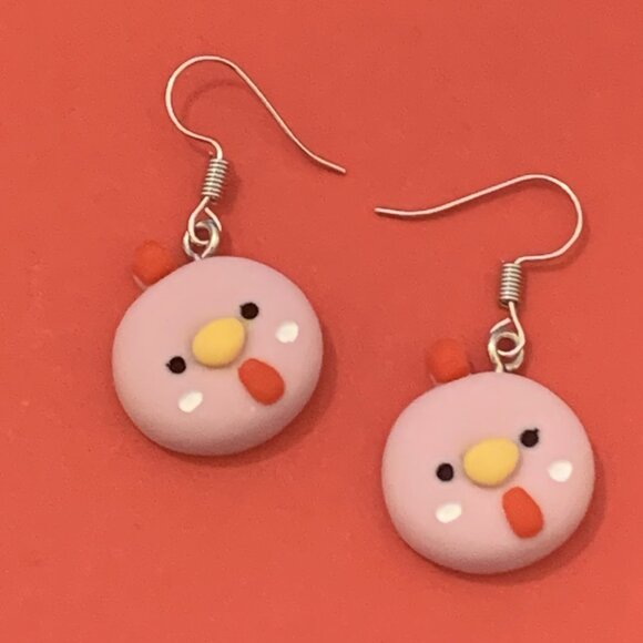 Chicken Earring, Hen Earring, Rooster Earring, Bird Earring, Gift Idea, Chicken - Picture 1 of 5